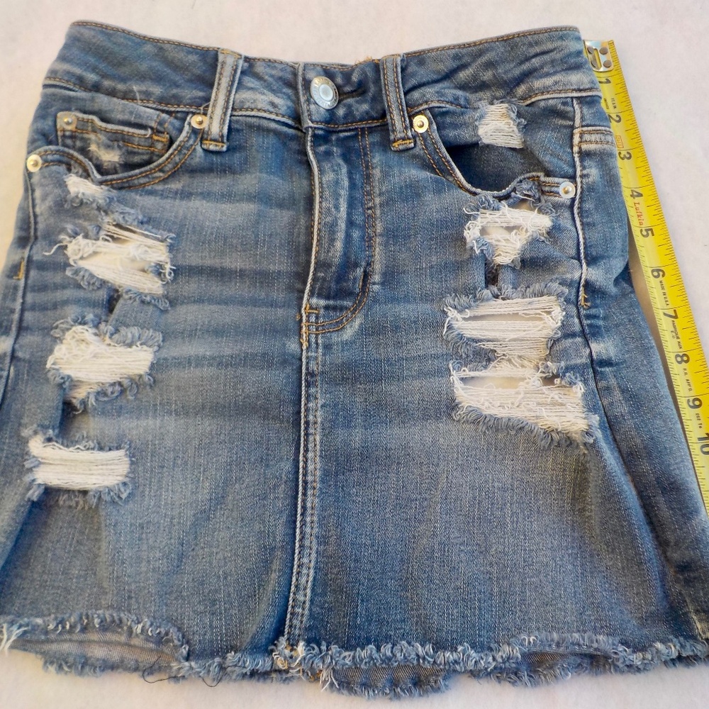 American Eagle Outfitters Distressed Ne(x)t Level Stretch X Denim Jean Skirt